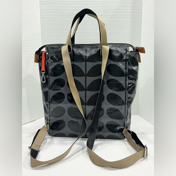 Orla Kiely Black Grey Stem Backpack - Picture 3 of 13